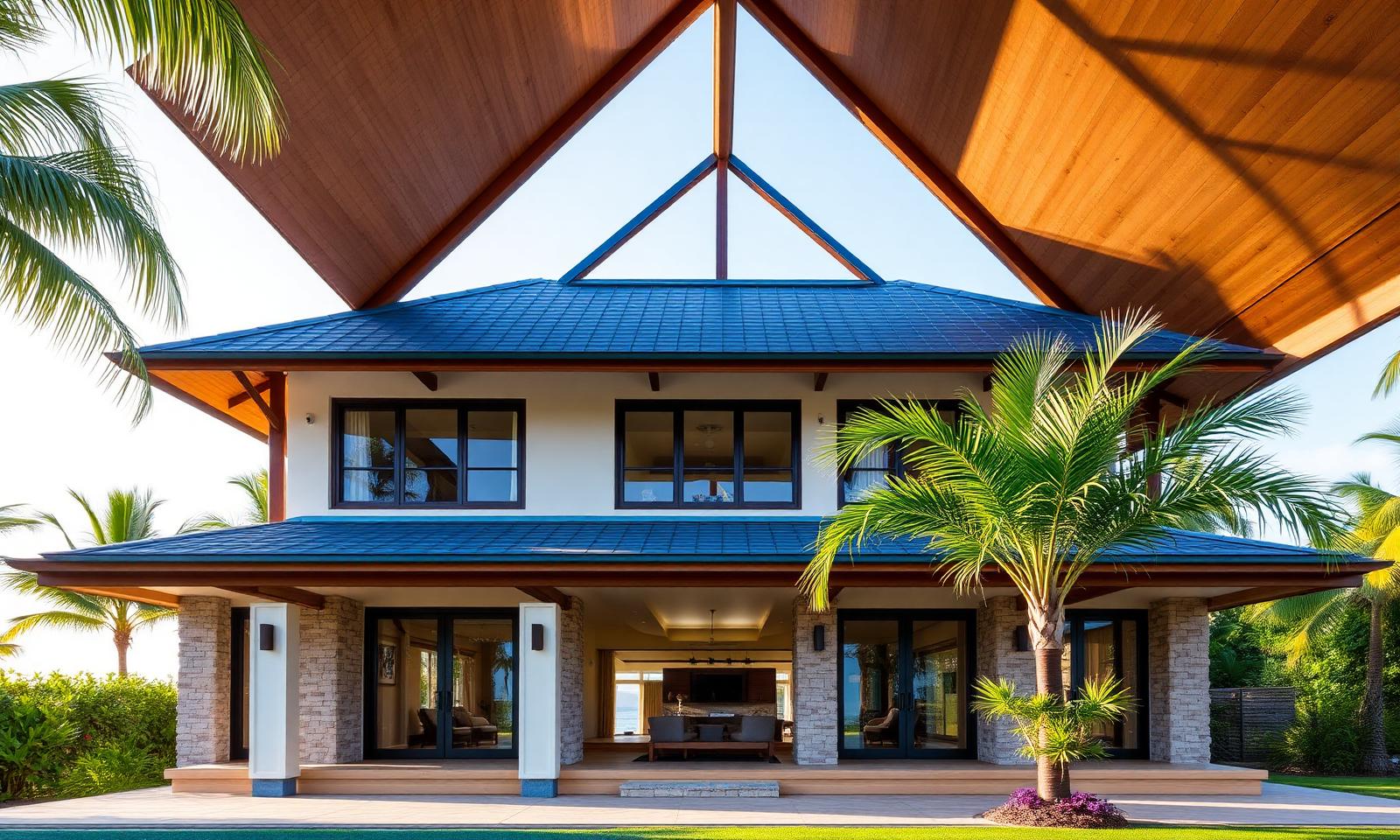 Modern tropical villa representing Fiji resort and villa construction